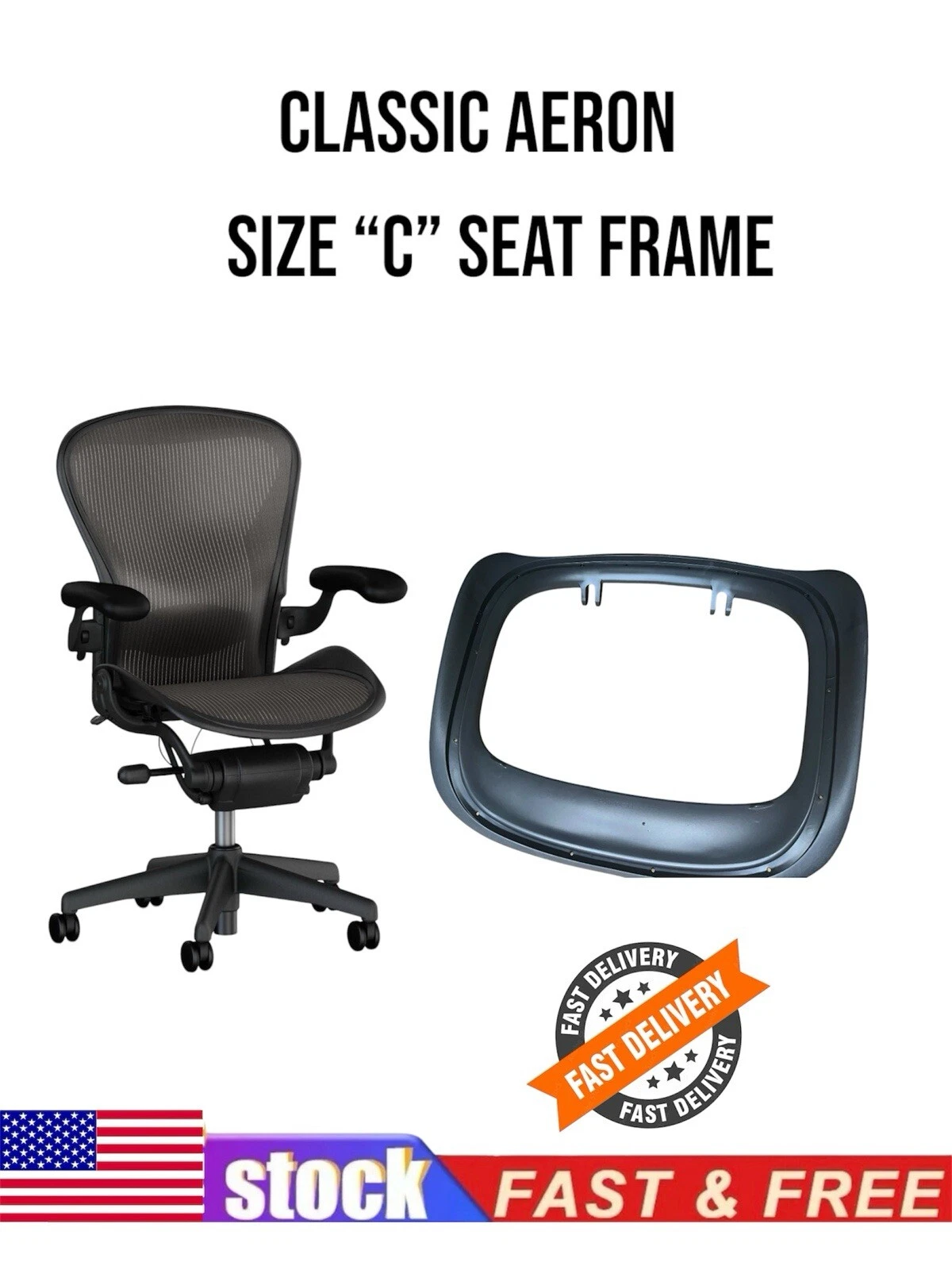 Classic Aeron Size C Seat Frame Replacement W/ Foa